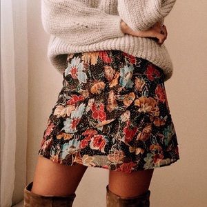 Sezane Carolina Floral Ruffle Skirt
